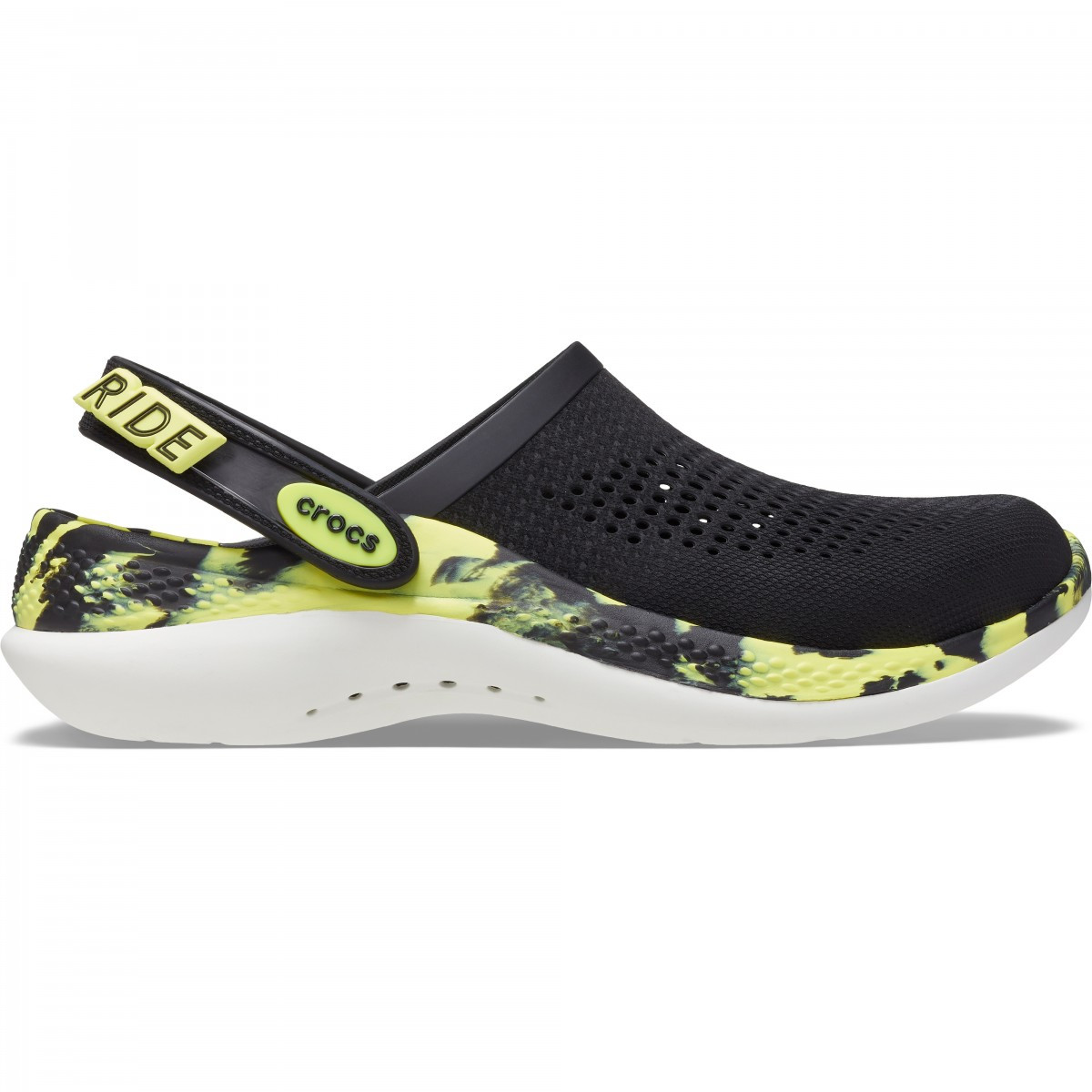 Saboti Crocs LiteRide 360 Marbled Clog Negru - Black/Citrus - imagine 7